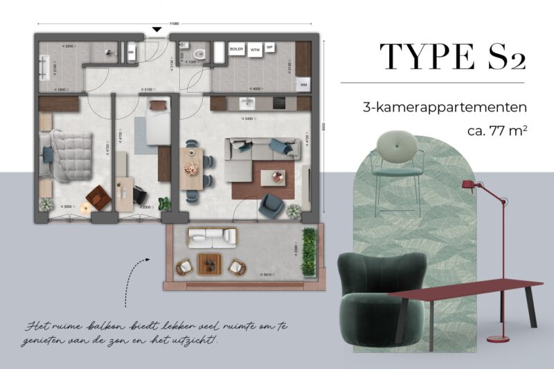 plattegrond S2 van Silouette Havenhart voor bij uitgelicht